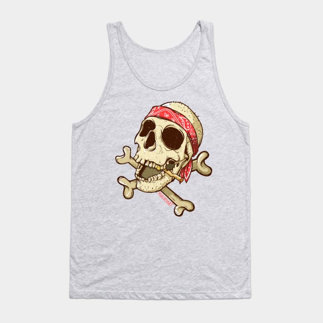 Jolly Roger Skull Tank Top by makarxart